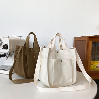 Regali Borsa da shopping in cotone a tela resistente con cintura a croce e tasche multiple
