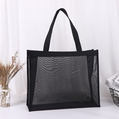 Disegno personalizzato Reutilizzabile Nylon Wire Mesh Beach Shopping Tote Bag con logo personalizzato