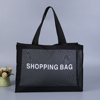 Disegno personalizzato Reutilizzabile Nylon Wire Mesh Beach Shopping Tote Bag con logo personalizzato