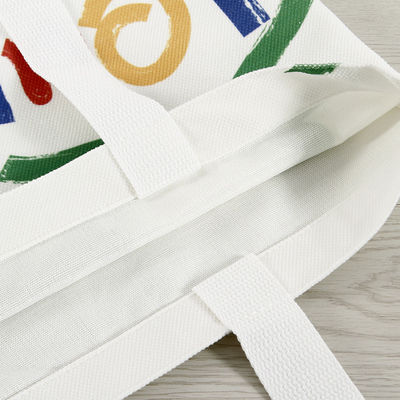Borsa da shopping stampata su tela di cotone con logo e modello di lettere