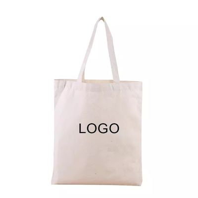 Logo personalizzato Borsa da shopping ecologica bianca cotone organico Topa di tela con colore personalizzato