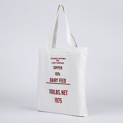 Logo personalizzato Borsa da shopping ecologica bianca cotone organico Topa di tela con colore personalizzato