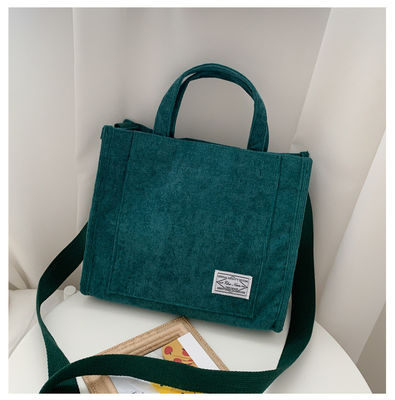 Fashion Crossbody Corduroy Tote Bag con cintura regolabile con logo personalizzato