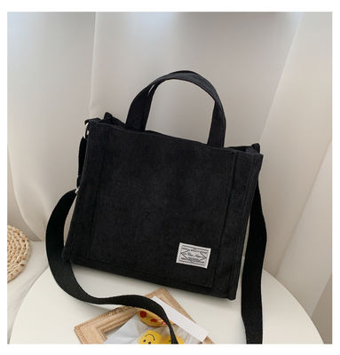Fashion Crossbody Corduroy Tote Bag con cintura regolabile con logo personalizzato