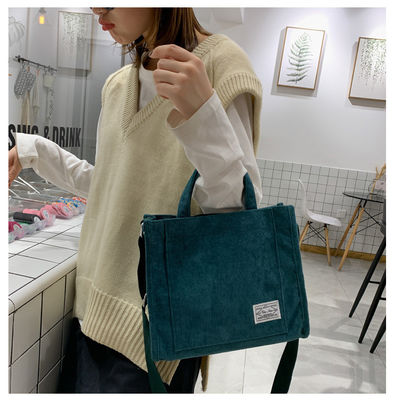 Fashion Crossbody Corduroy Tote Bag con cintura regolabile con logo personalizzato