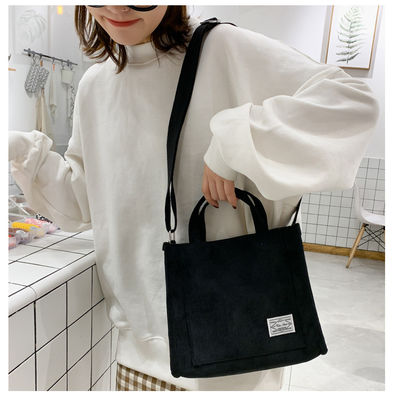 Fashion Crossbody Corduroy Tote Bag con cintura regolabile con logo personalizzato