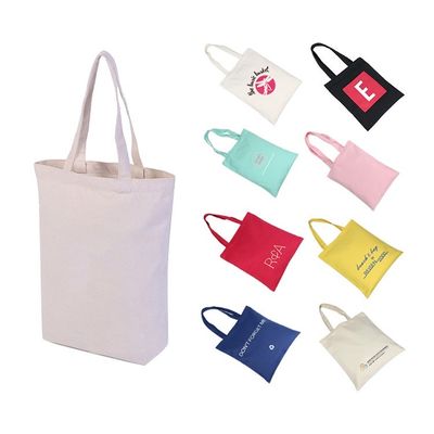 Logo personalizzato Acceptato Eco Friendly Heavy Duty Canvas Shopping Tote Bag con tasca