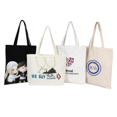 Logo personalizzato Acceptato Eco Friendly Heavy Duty Canvas Shopping Tote Bag con tasca