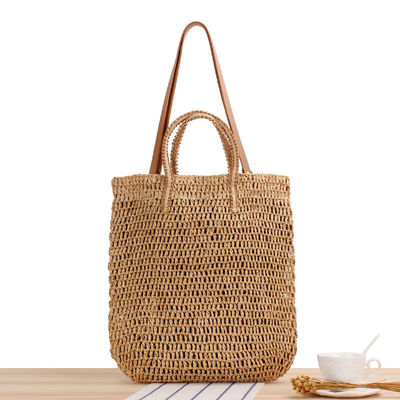 Genere Borsa da spalla estiva femminile Straw hollow out Rope artigianale Tote tessuto