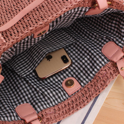 Genere Borsa da spalla estiva femminile Straw hollow out Rope artigianale Tote tessuto