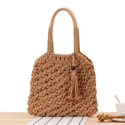 Tassel Fashion Women Shoulder Bag con Tote tessuto di paglia e logo personalizzato