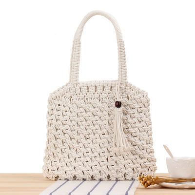 Tassel Fashion Women Shoulder Bag con Tote tessuto di paglia e logo personalizzato