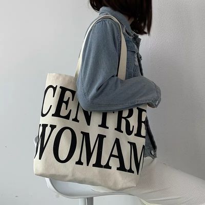 Logo personalizzato stampato Canvas Tote Bag per la vendita al dettaglio extra grande dimensione