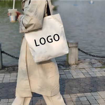 Borse di cotone per acquisti riutilizzabili Borse di tela personalizzate con logo stampato su misura