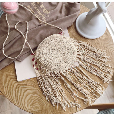 Borse da mano da donna a crochet a macramma multicolore Borse da bagno da spiaggia tessute