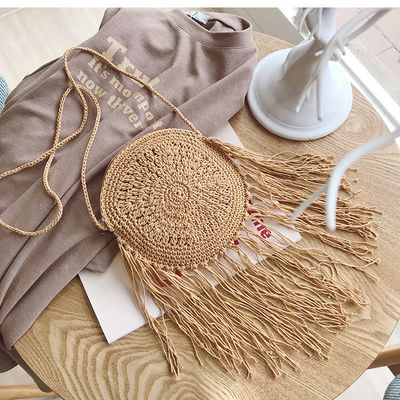 Borse da mano da donna a crochet a macramma multicolore Borse da bagno da spiaggia tessute