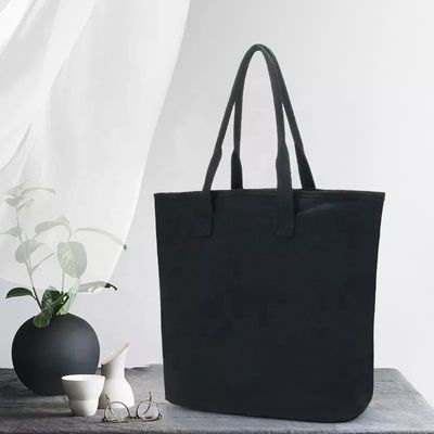 White Beach Shopping Tote Bags con maniglia di cotone e logo stampato su misura