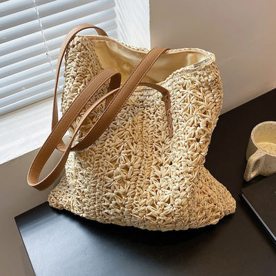 2022 Fashion Handbag Summer Weave Straw Beach Bag Tote Bag con logo personalizzato