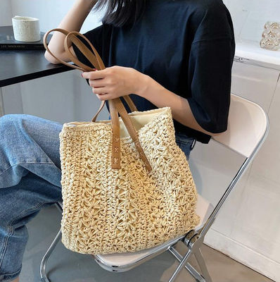 2022 Fashion Handbag Summer Weave Straw Beach Bag Tote Bag con logo personalizzato