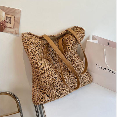 2022 Fashion Handbag Summer Weave Straw Beach Bag Tote Bag con logo personalizzato