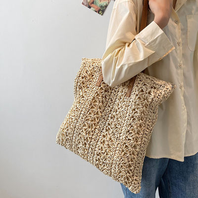 2022 Fashion Handbag Summer Weave Straw Beach Bag Tote Bag con logo personalizzato