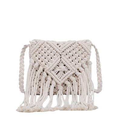 Logo personalizzato Donna Straw Clutch Weave Shoulder Summer Beach Crossbody Borsa con chiusura a zip