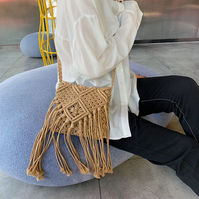 Logo personalizzato Donna Straw Clutch Weave Shoulder Summer Beach Crossbody Borsa con chiusura a zip