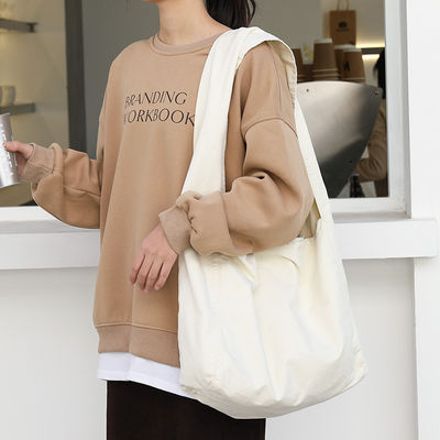 Borsa da spiaggia di moda per esterni personalizzata con stampa di lettere e materiale di cotone