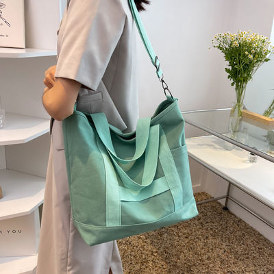 Logo personalizzato Colore Eco Cotton Canvas Tote Shoulder Bag per Fashion Design
