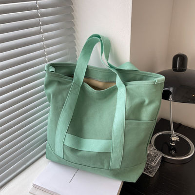 Logo personalizzato Colore Eco Cotton Canvas Tote Shoulder Bag per Fashion Design