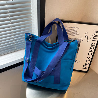 Logo personalizzato Colore Eco Cotton Canvas Tote Shoulder Bag per Fashion Design