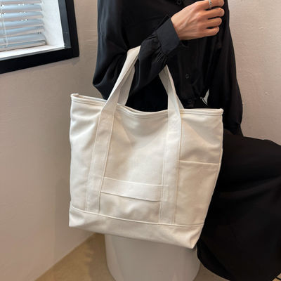 Logo personalizzato Colore Eco Cotton Canvas Tote Shoulder Bag per Fashion Design