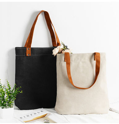 Medium Size Fashionable Reusable Canvas Cotton Tote Bags per lo shopping eco-friendly