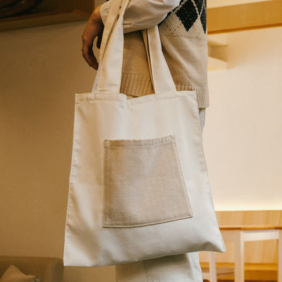 Medium Size Fashionable Reusable Canvas Cotton Tote Bags per lo shopping eco-friendly