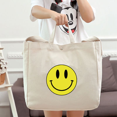 Medium Size Fashionable Reusable Canvas Cotton Tote Bags per lo shopping eco-friendly