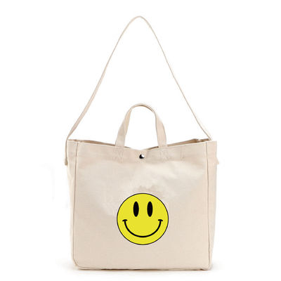 Medium Size Fashionable Reusable Canvas Cotton Tote Bags per lo shopping eco-friendly