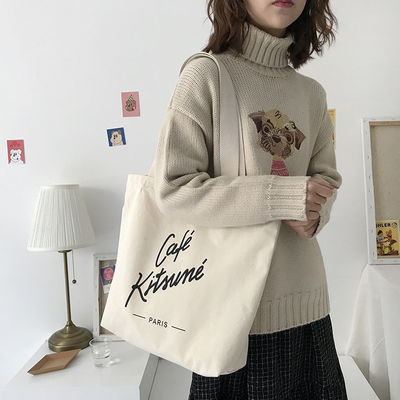 Logo personalizzato personalizzato Moda Riciclabile Acquisti Borsa di cotone Borsa Tote Borsa di tela stampata