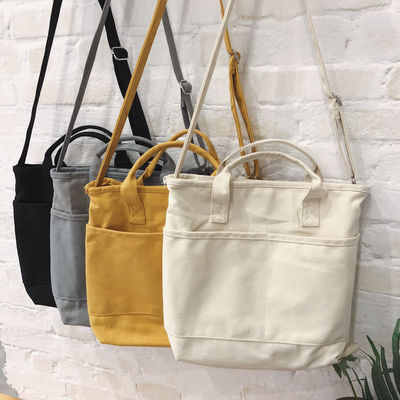 Acceptabile OEM/ODM Custom Logo Printing Large Capacity Shoulder Canvas Cotton Tote Bag
