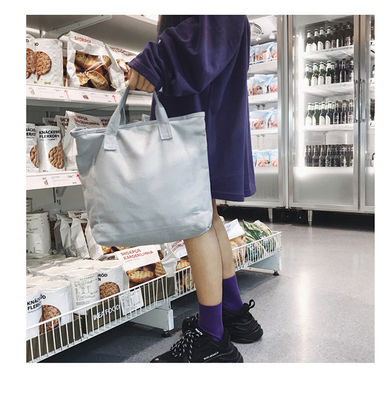 Acceptabile OEM/ODM Custom Logo Printing Large Capacity Shoulder Canvas Cotton Tote Bag