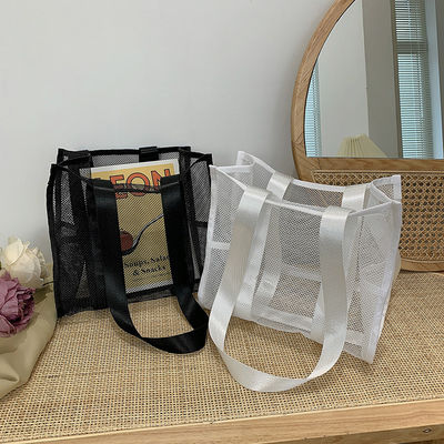 2022 Customized Fashion Print Large Mesh Tote Bag Donna Beach Bag con buco fuori