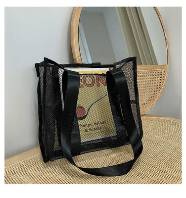 2022 Customized Fashion Print Large Mesh Tote Bag Donna Beach Bag con buco fuori