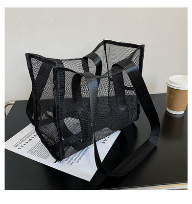 2022 Customized Fashion Print Large Mesh Tote Bag Donna Beach Bag con buco fuori