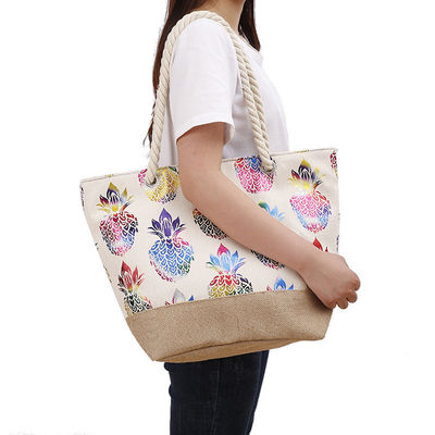 Borsa da spiaggia Donne Donna Tote casual Moda Stampa di fiori Estate Grande capacità