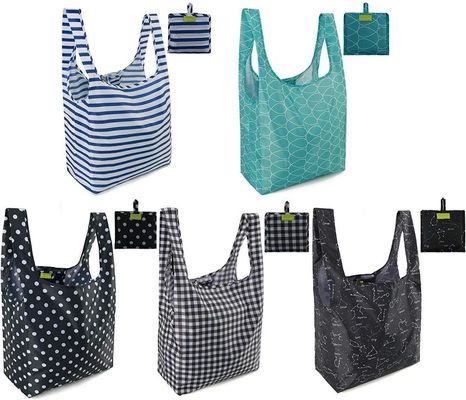 REPT Poliestere eco-compatibile riutilizzabile Shopping Tote pieghevole Makeup Packaging sacchetti di nylon