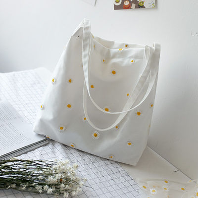 OEM/ODM Accettato Logo personalizzato direttamente ricamato Medium Size Shopping Cotton Tote Bag
