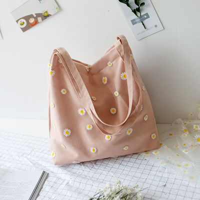 OEM/ODM Accettato Logo personalizzato direttamente ricamato Medium Size Shopping Cotton Tote Bag