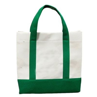 Borsa da shopping Eco Blank Line Tote Canvas riutilizzabile con logo personalizzato e logo personalizzato