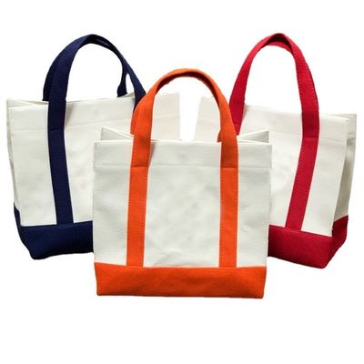 Borsa da shopping Eco Blank Line Tote Canvas riutilizzabile con logo personalizzato e logo personalizzato