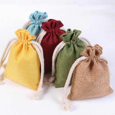 Eco-compatibile Logo personalizzato Borsa di lino stampata Borsa regalo a corda
