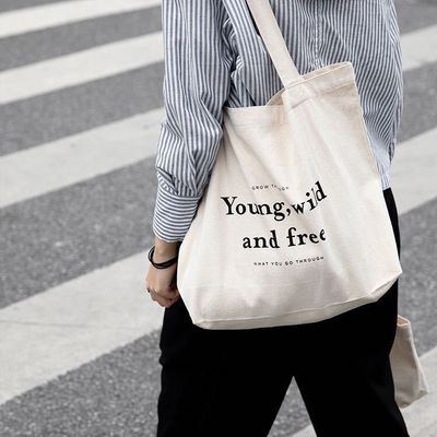 Borse di cotone colorate personalizzate con stile manipolato e logo della società stampato